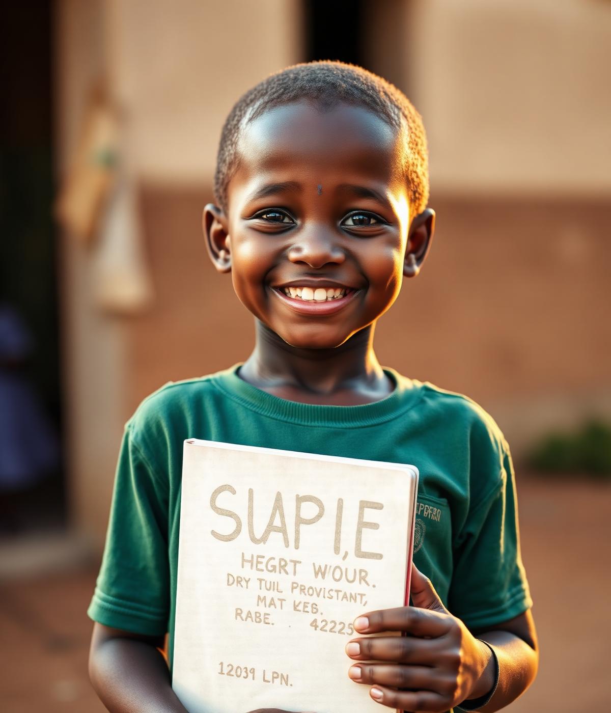 A child holding a notebook