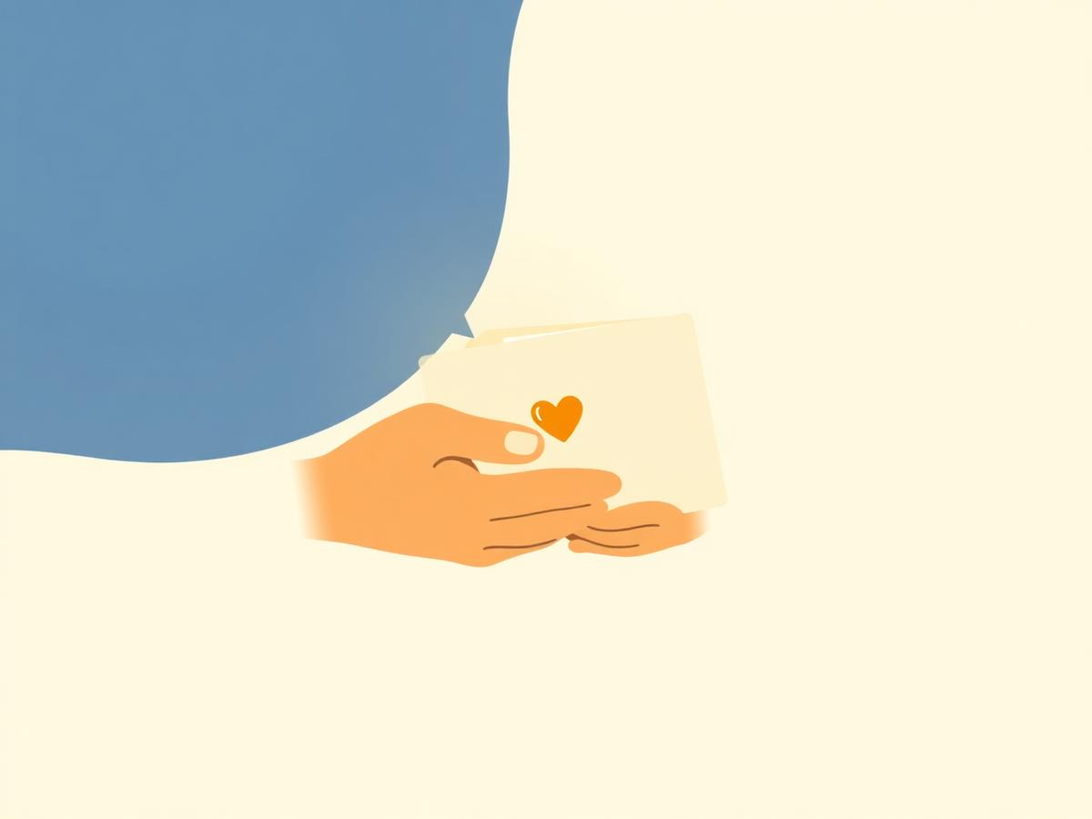 Hands offering documents with care, symbolizing legal aid and prison visitation support